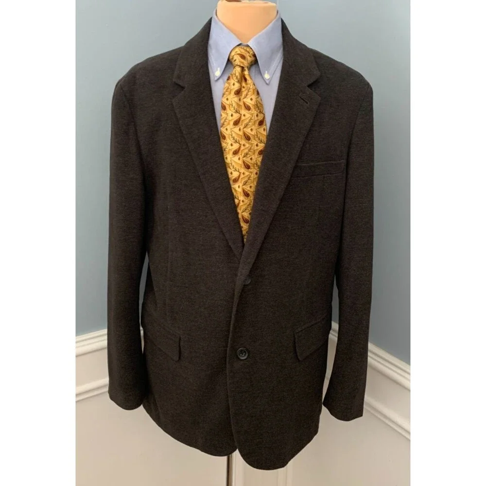 Vintage Gap Blazer Mens XL Tweed Micro Check Textured Cotton Jacket Sportcoat